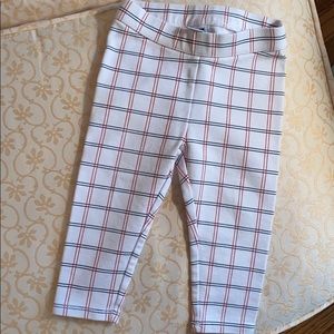 Janie + Jack baby girl white plaid jacquard pants